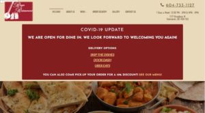 Raga Restaurant's Homepage