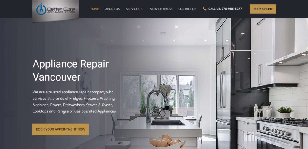 Better Care Appliance Repair Homepage