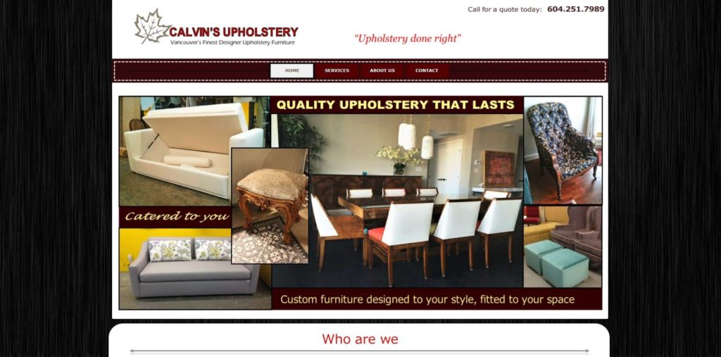Calvin's Upholstery Homepage