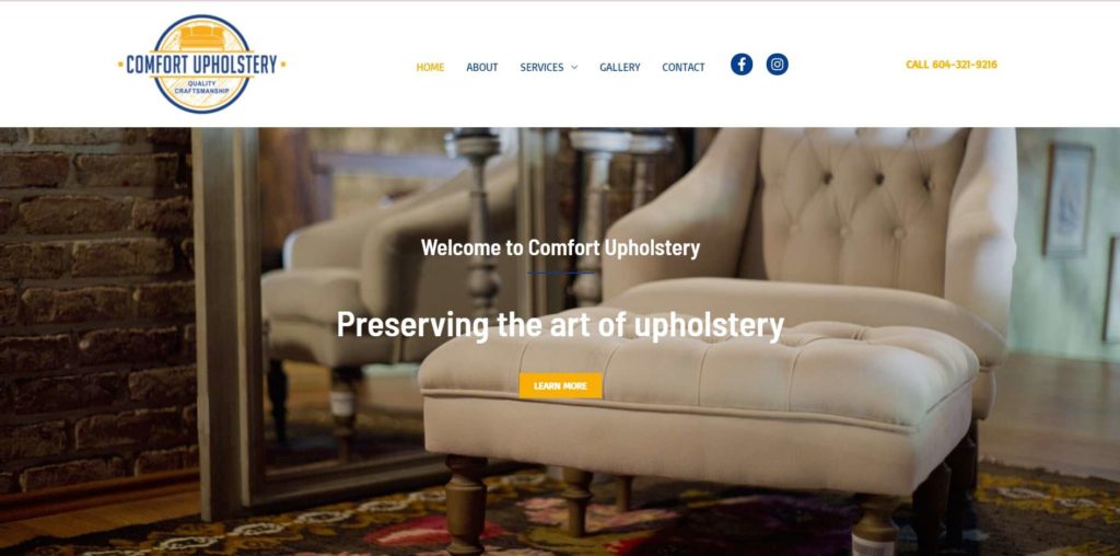 Comfort Upholstery Homepage