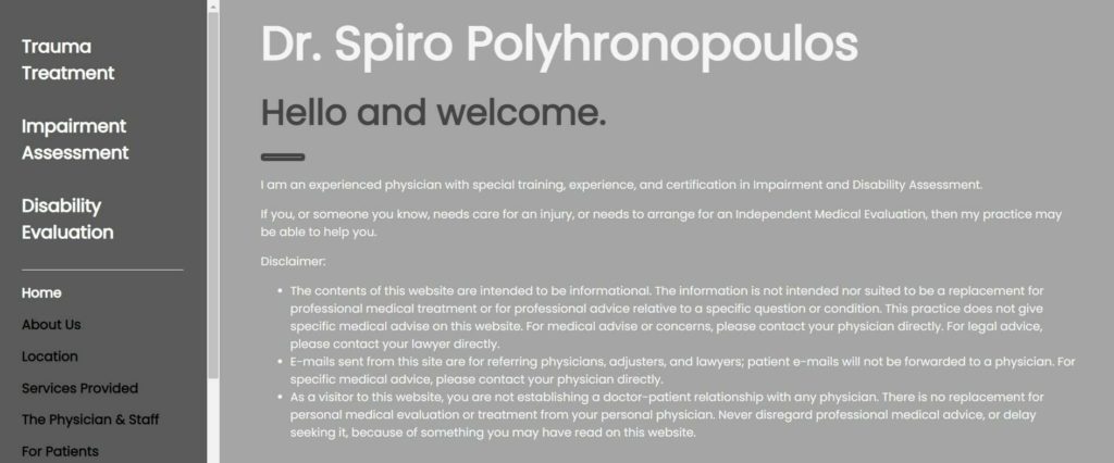 Dr. Spiro Polyhronopoulos Homepage