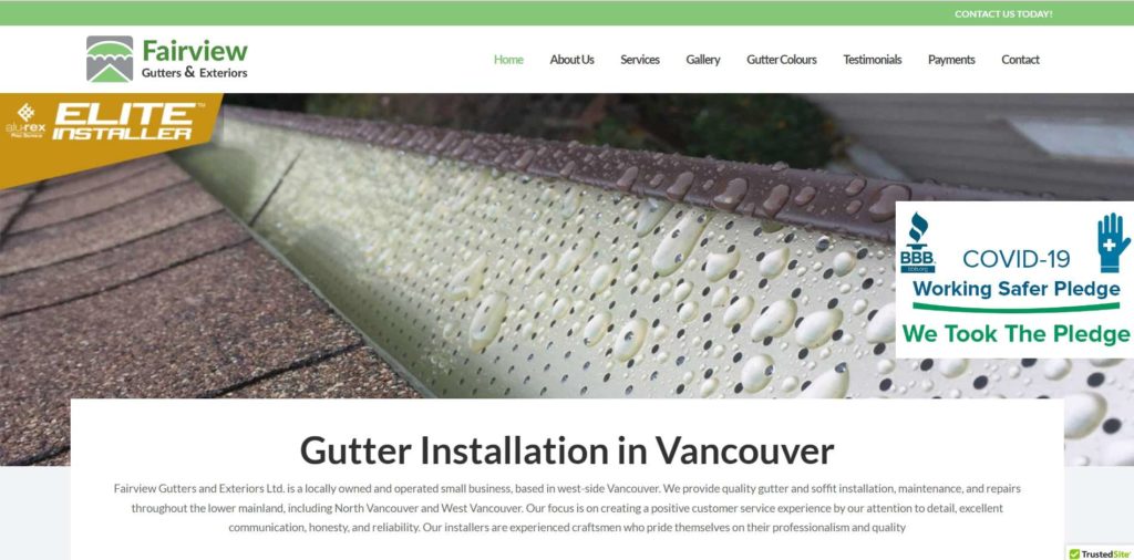 Fairview Gutters and Exteriors Ltd. Homepage