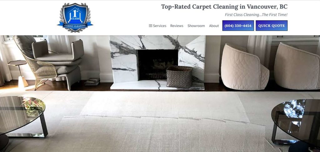 First Class Carpet Cleaning Homepage