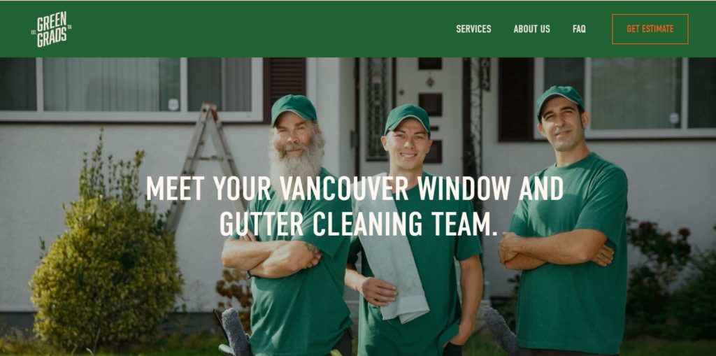 Green Grads Window and Gutter Cleaning Homepage