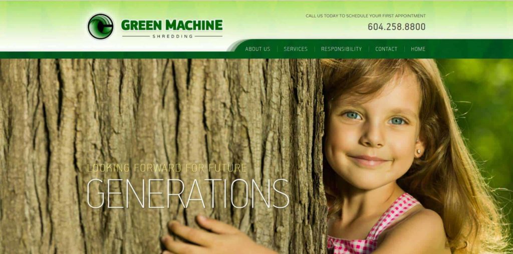 Green Machine Shredding Inc. Homepage