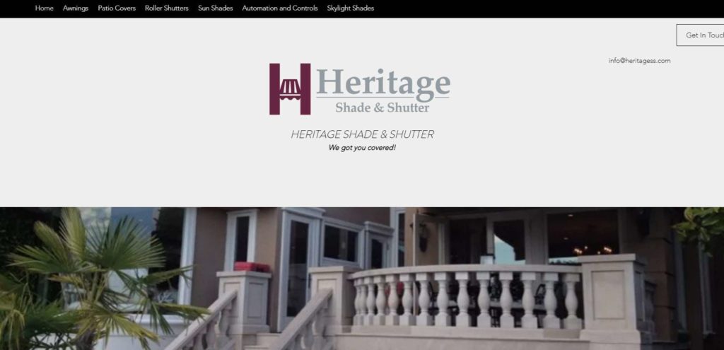 Heritage Shade & Shutter Homepage
