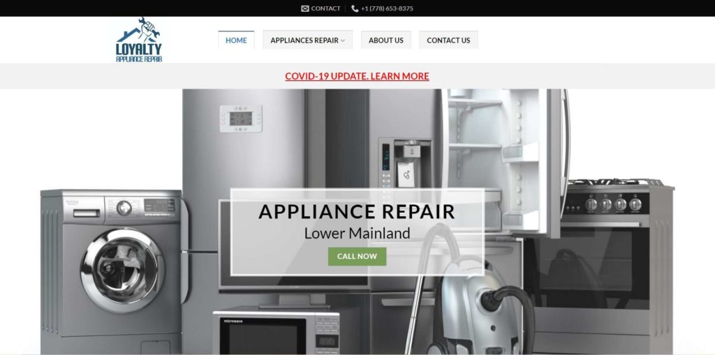 Loyalty Appliance Repair Homepage