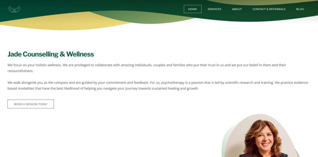 Ola Abugharbiyeh of Jade Counselling and Wellness Homepage