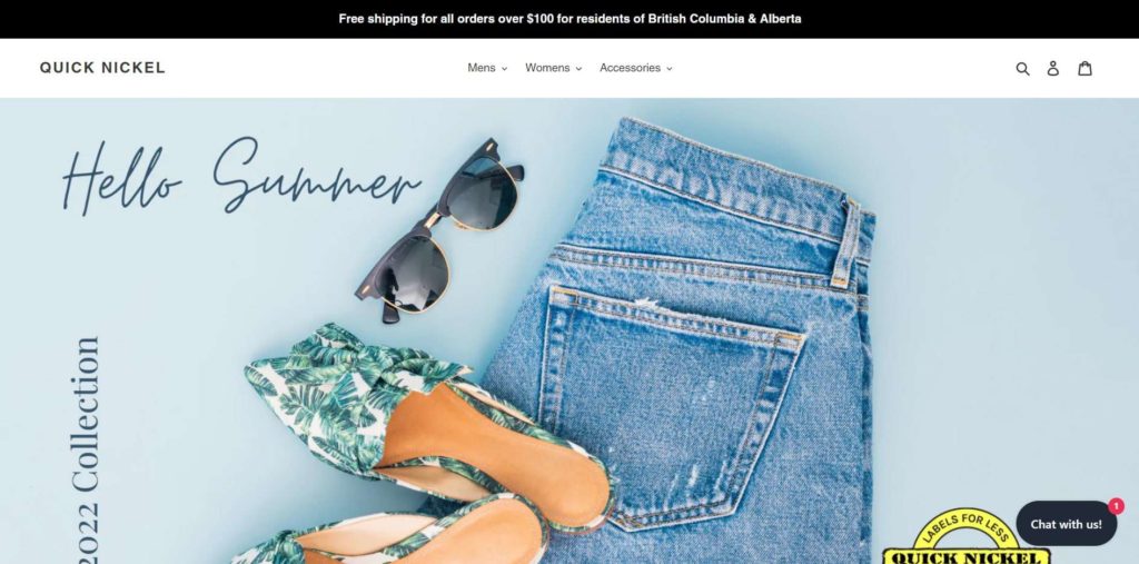 Quick Nickel Clothing Homepage
