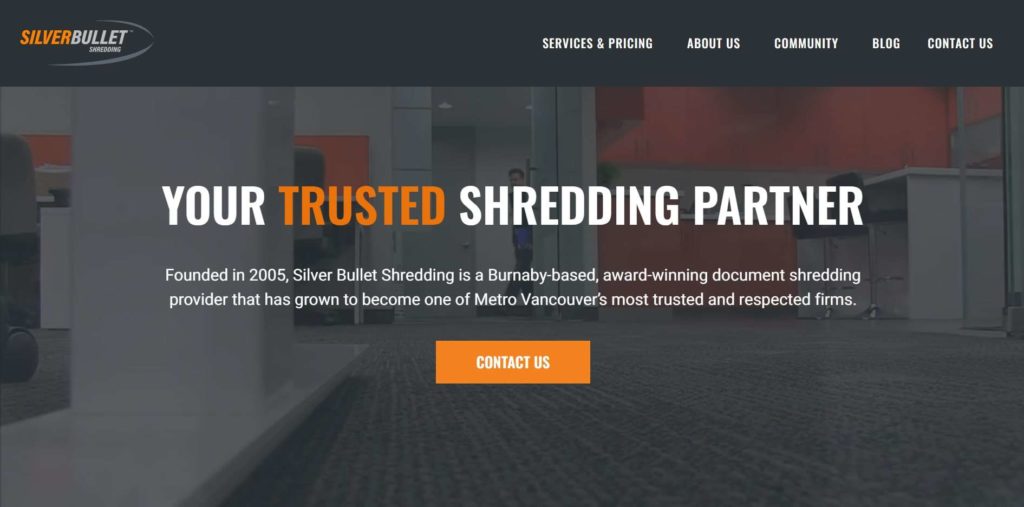 Silver Bullet Shredding Inc. Homepage