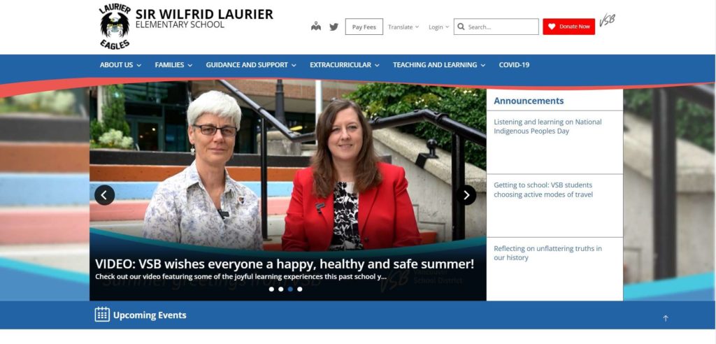 Sir Wilfrid Laurier Elementary School Homepage