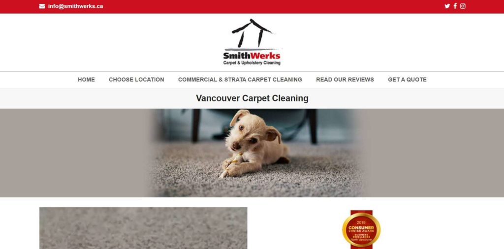 SmithWerks Carpet and Upholstery Cleaning Homepage