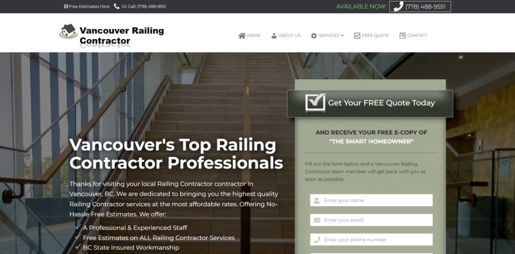 Vancouver Railing Contractor Inc. Homepage