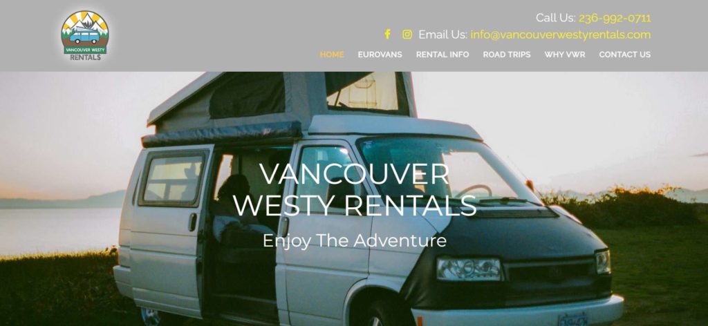 Vancouver Westy Rentals Homepage