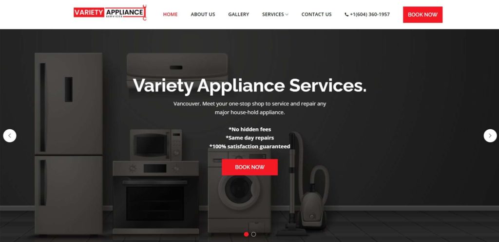 Variety Appliance Services Ltd. Homepage