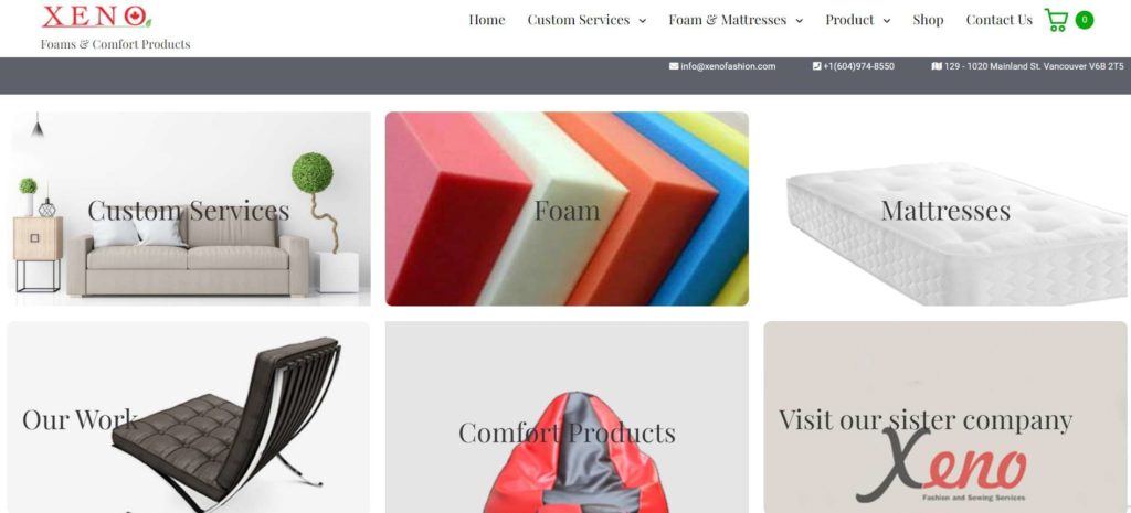 Xeno Foam and Upholstery Homepage