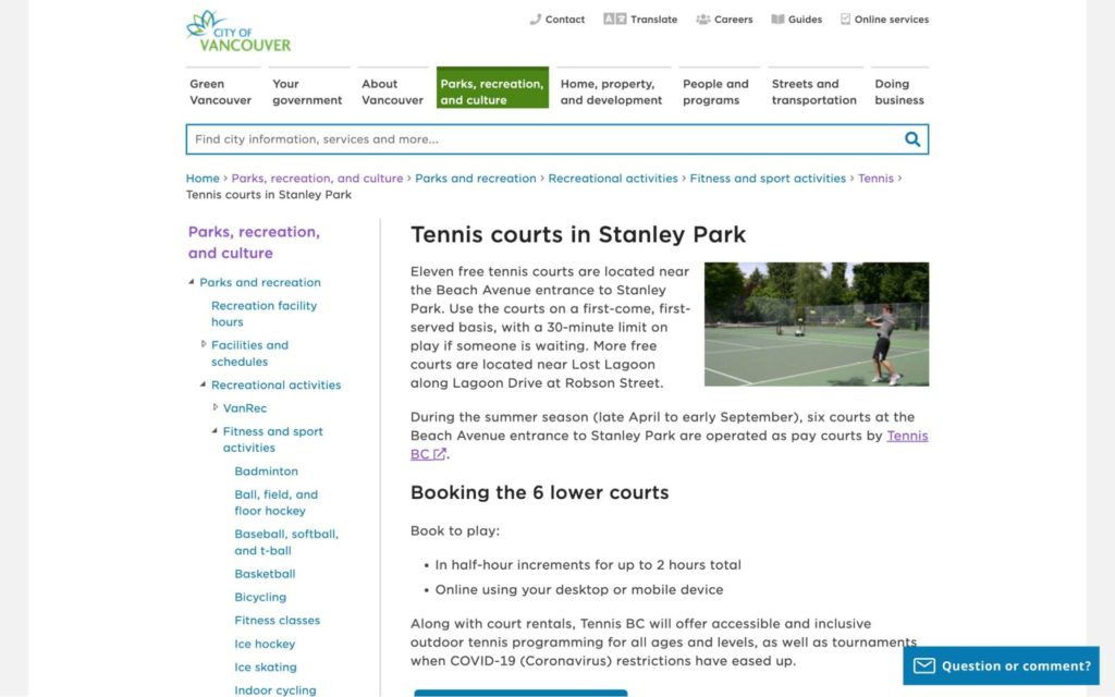 Stanley Park Tennis Court