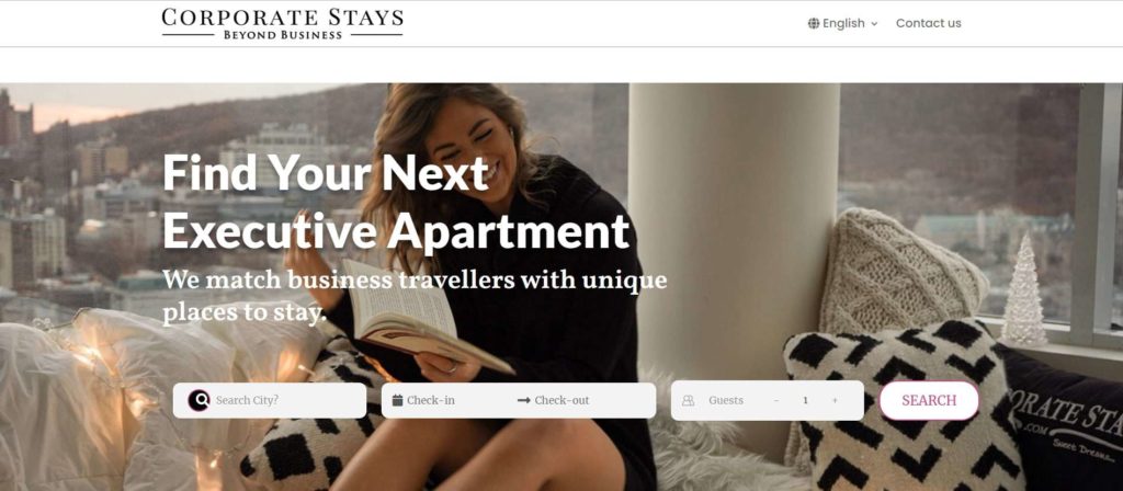 Corporate Stays Homepage