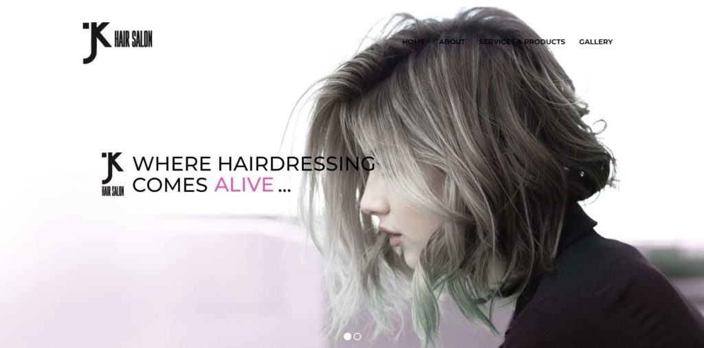 JK Hair Salon Homepage
