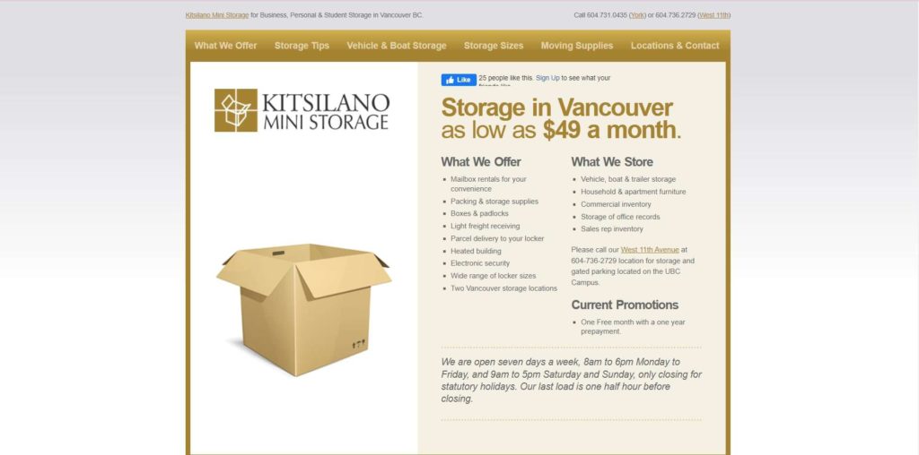 Kitsilano Mini Storage Homepage