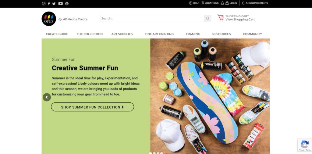 Opus Art Supplies Homepage