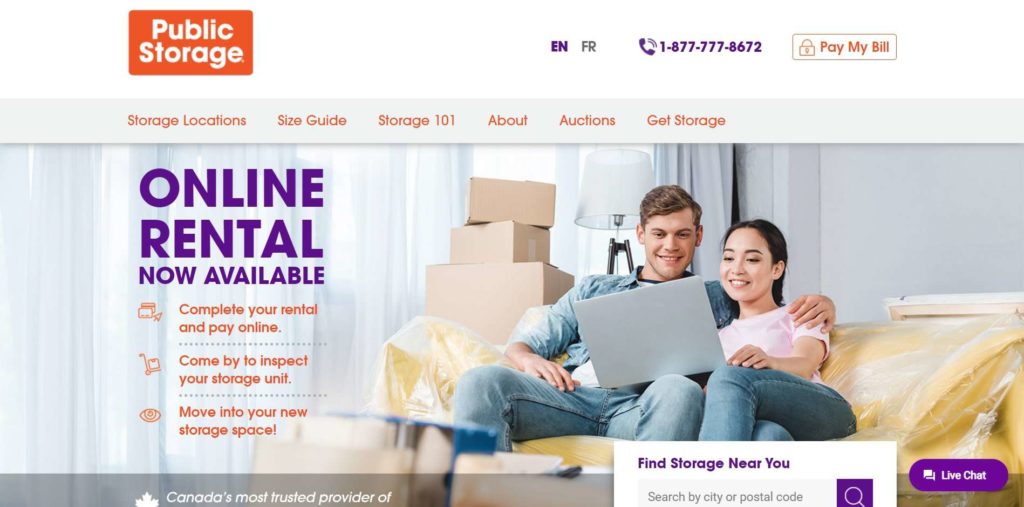 Public Storage Homepage