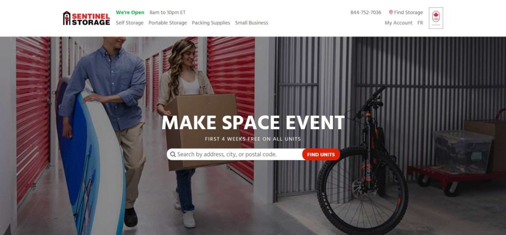 Sentinel Storage Homepage