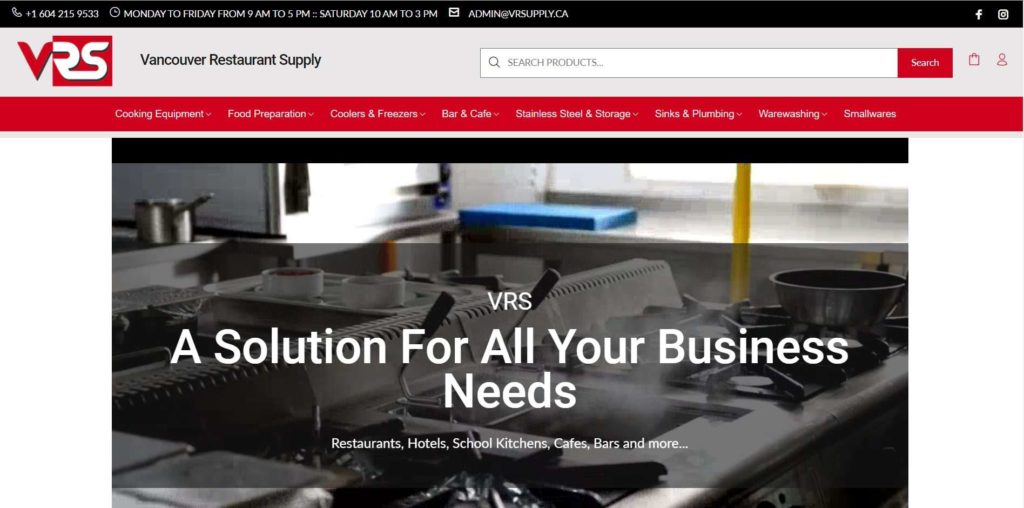 Vancouver Restaurant Supply Homepage