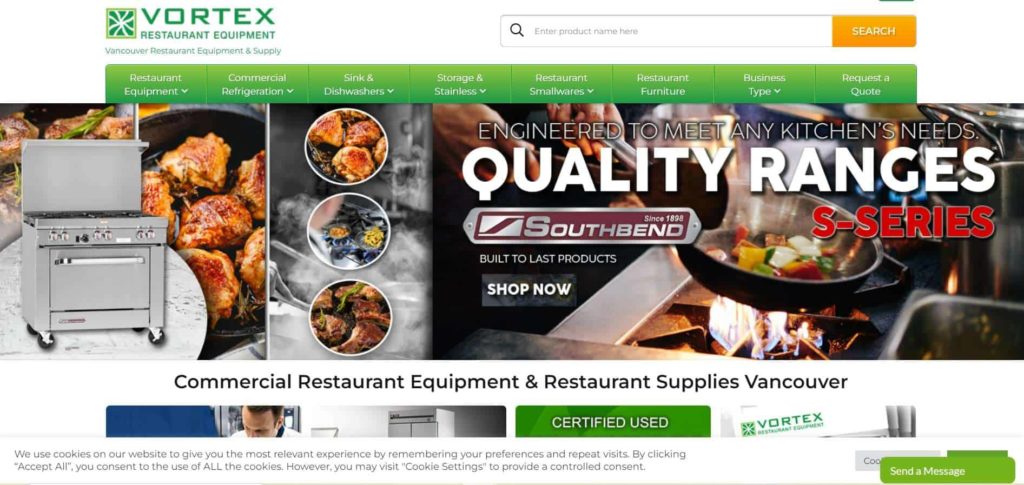 Vortex Restaurant Equipment Homepage