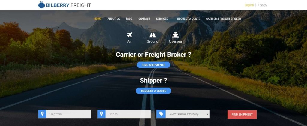 Bilberry Freight Inc. Homepage