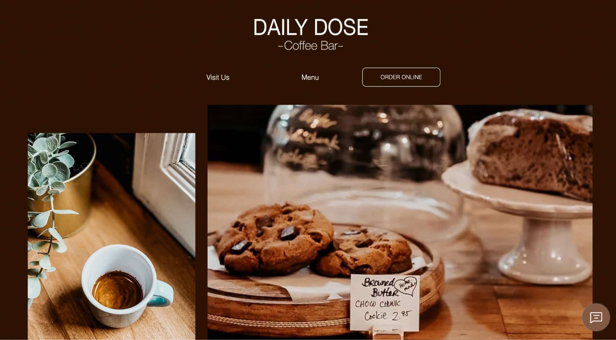 Daily Dose Coffee Bar' Homepage
