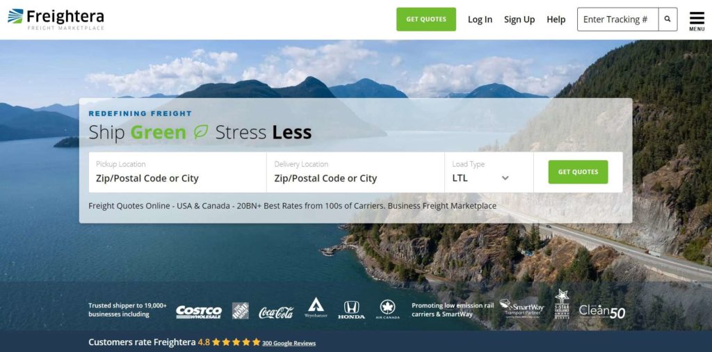 Freightera Homepage