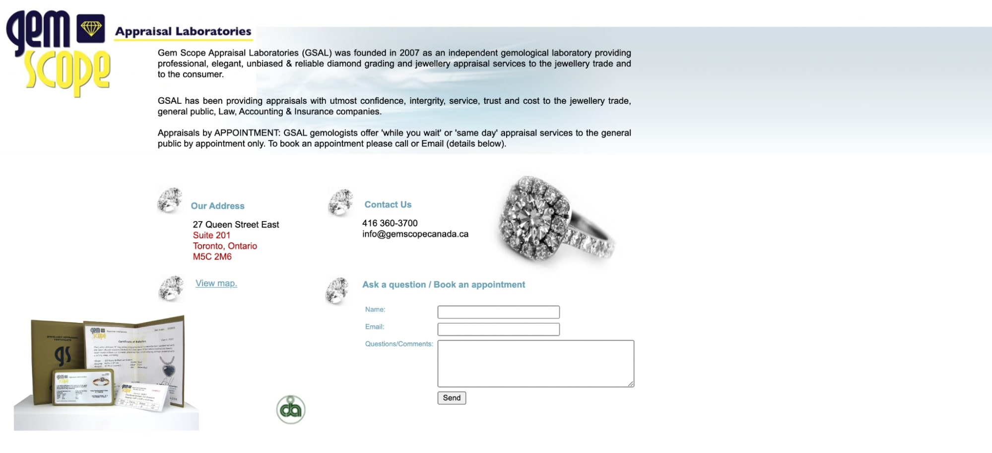 Gem Scope Appraisal Laboratories Homepage