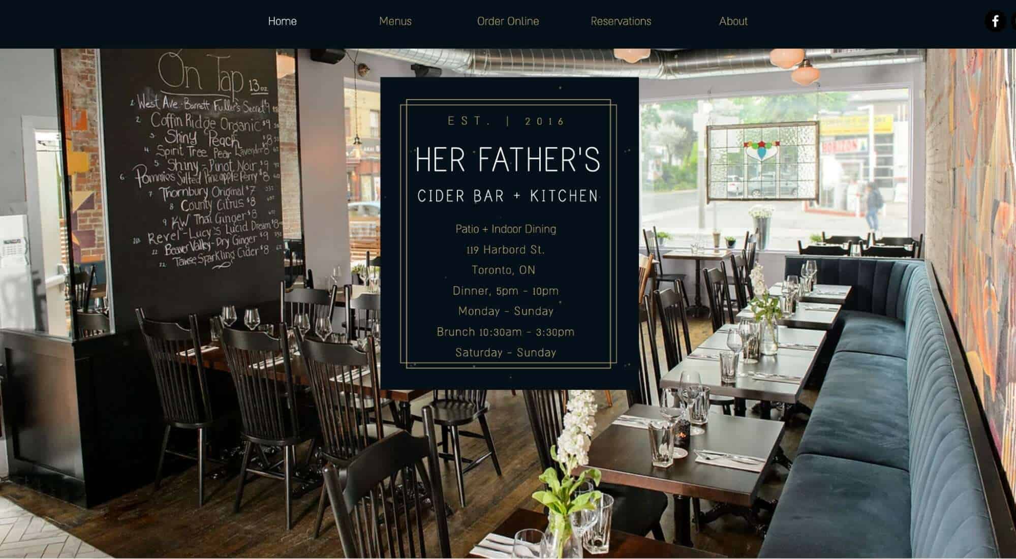Her Father’s Cider Bar + Kitchen' Homepage