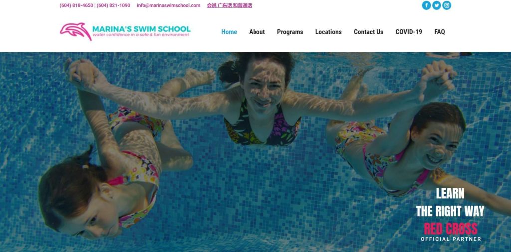 Marina's Swim School Homepage