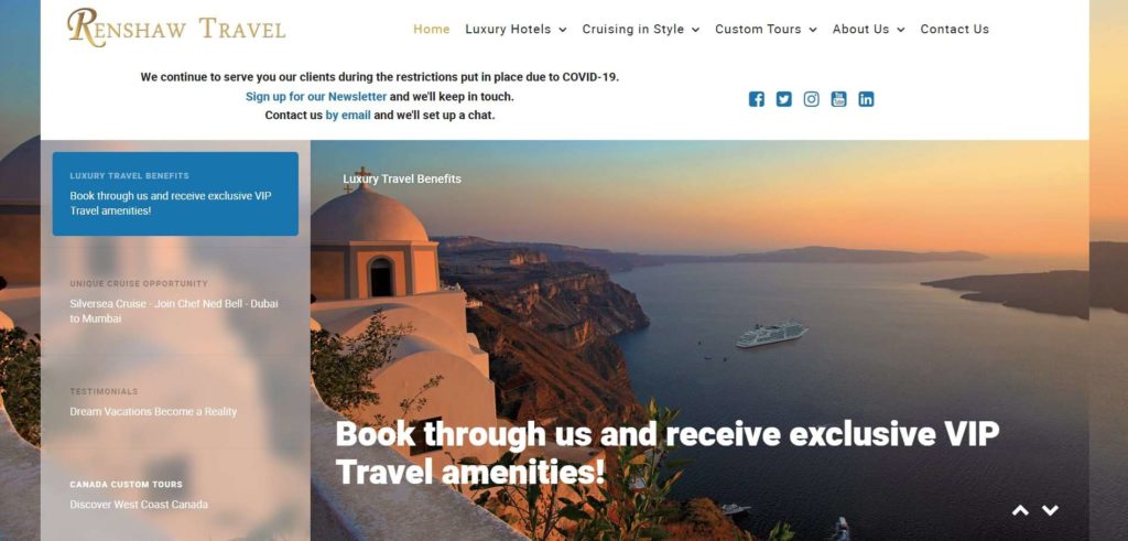 Renshaw Travel Homepage
