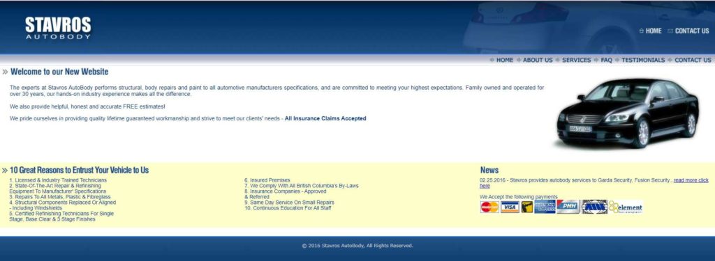 Stavros Auto Body Ltd. Homepage