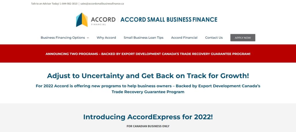 Accord Financial Homepage