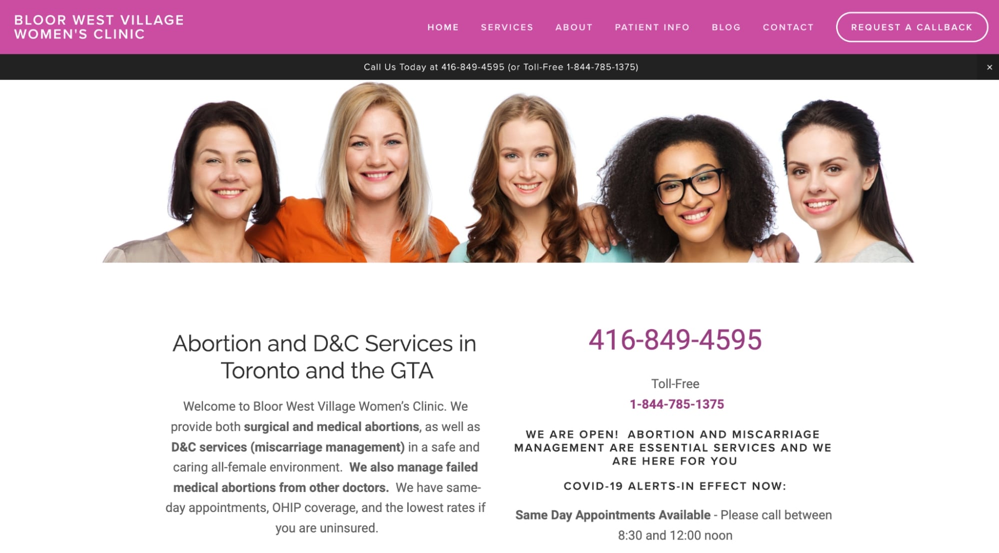 Bloor West Village Women's Clinic Homepage
