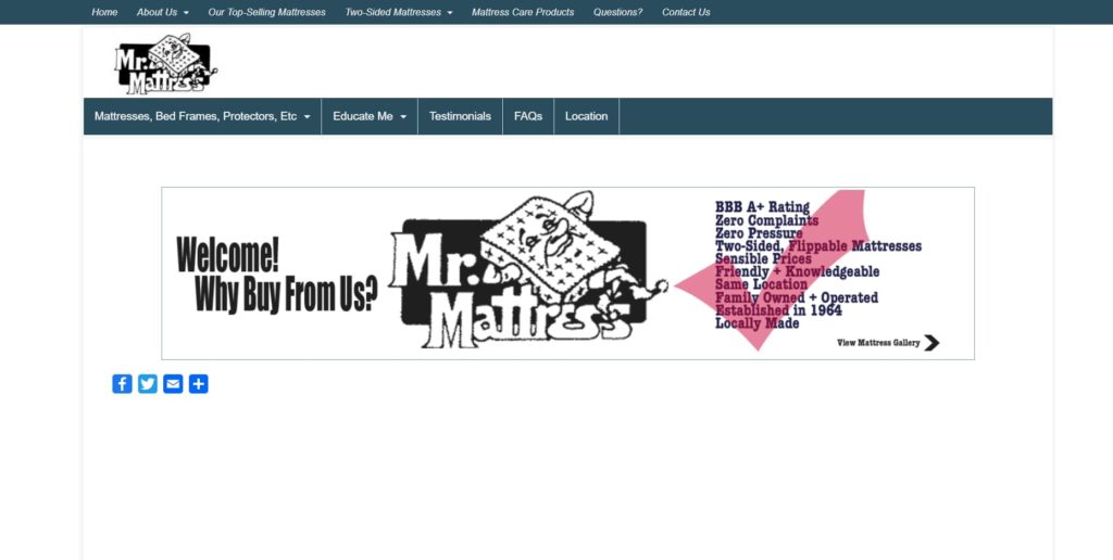 Mr. Mattress Homepage