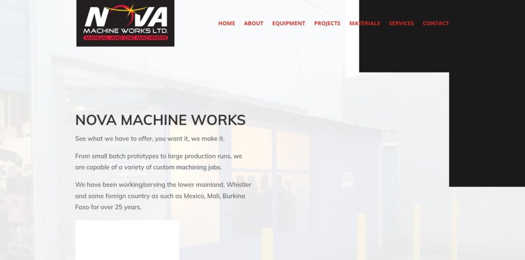 Nova Machine Works Ltd. Homepage