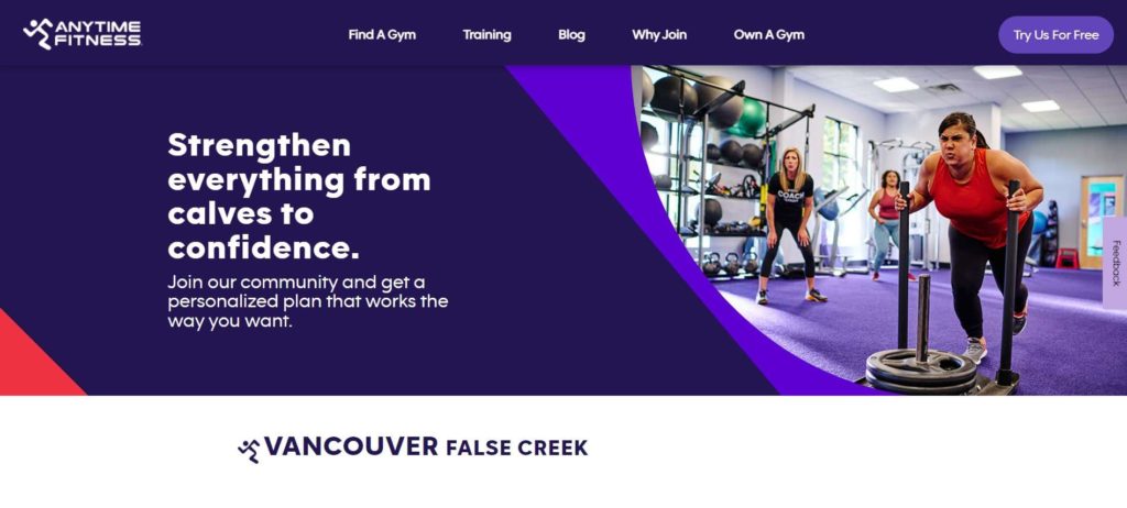 Anytime Fitness Homepage