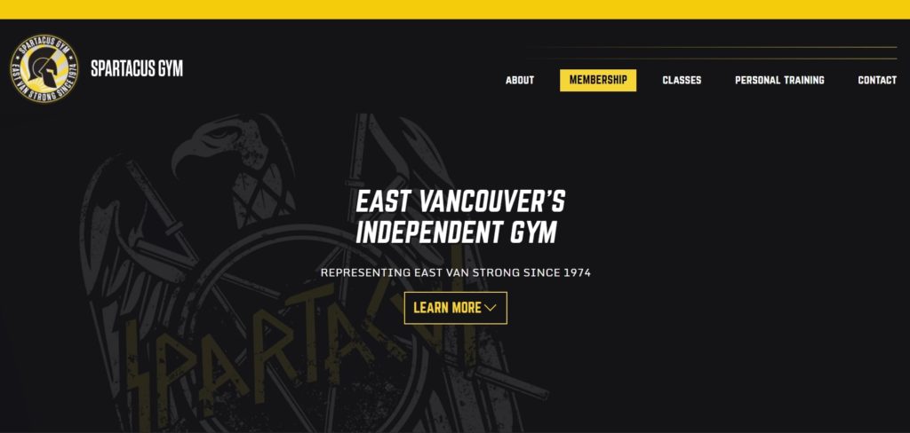 Spartacus Gym Homepage