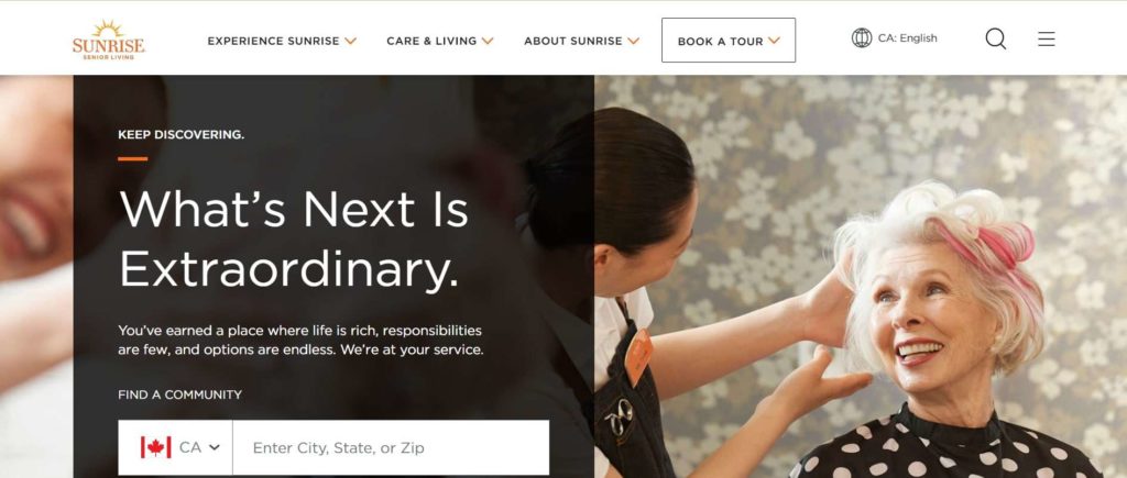 Sunrise Senior Living Homepage