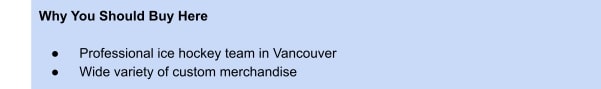Vancouver Canucks Merchandise