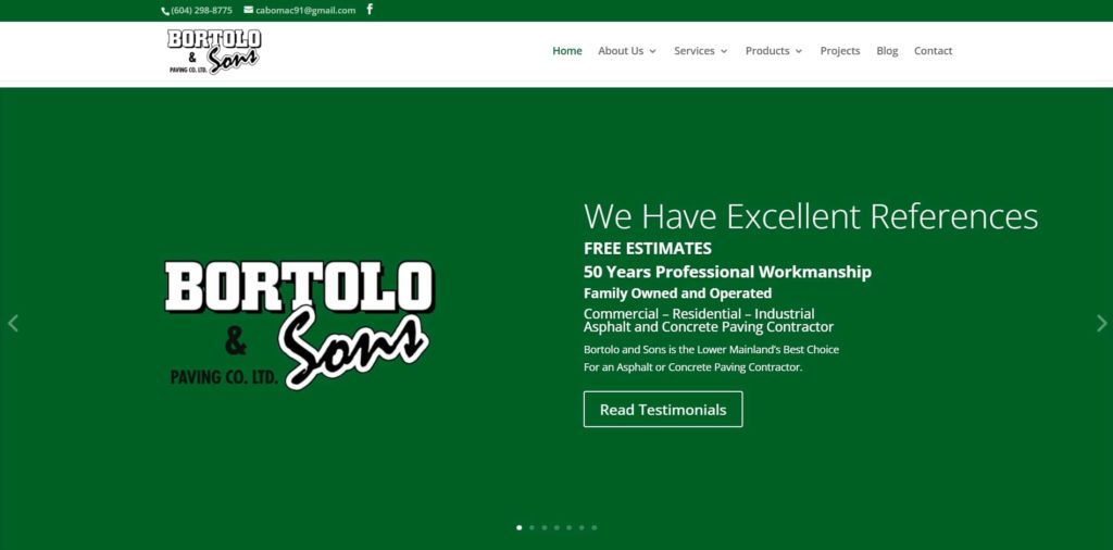 Bortolo & Sons Paving Co Ltd.'s Homepage