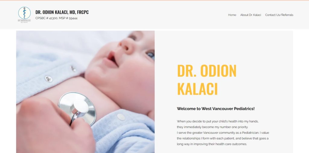 Dr. Odion Kalaci of the West Vancouver Pediatrics Homepage