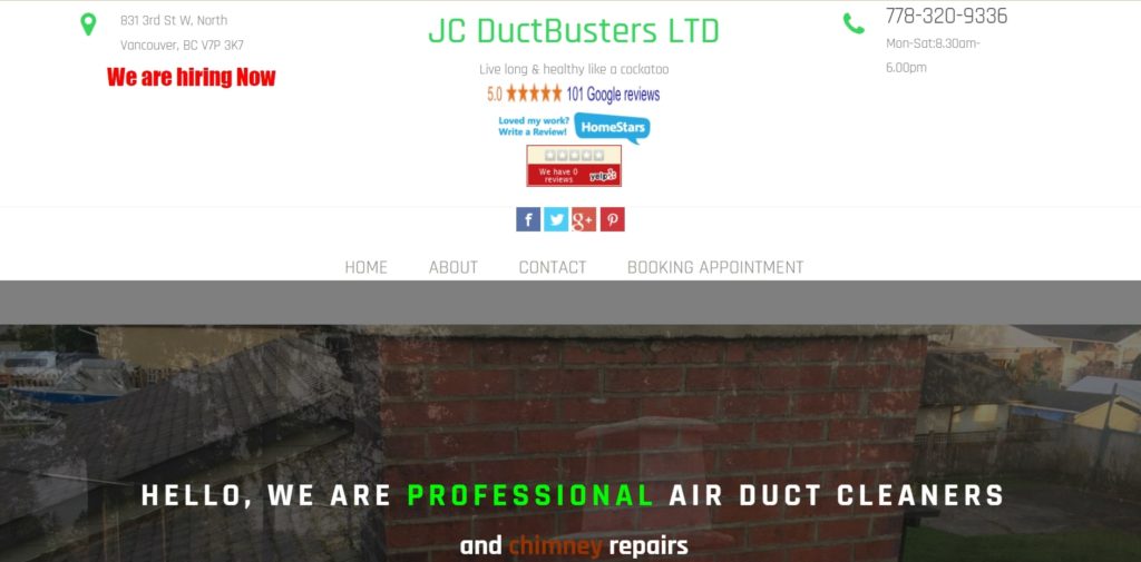 JC DuctBusters Homepage