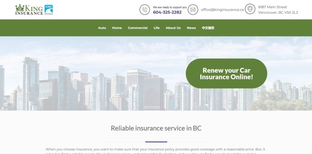 King Insurance's Homepage