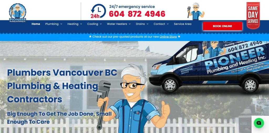 Pioneer Plumbing & Heating Inc.'s Homepage